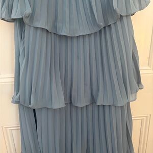 Lulu's Seriously Sensational Light Blue Strapless Tiered Maxi Dress